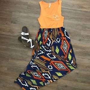 Aztec Print Maxi Dress